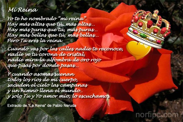 Mi Reina, poema de Pablo Neruda