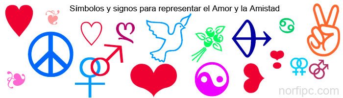 Símbolos y signos usados para representar el Amor y la Amistad