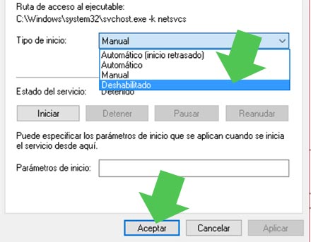 Deshabilitar Windows Update en Windows 10, mediante Servicios
