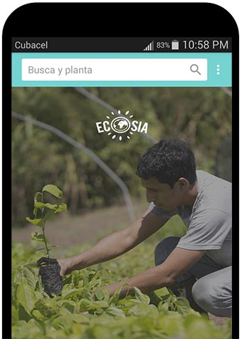 Aplicación móvil de Ecosia