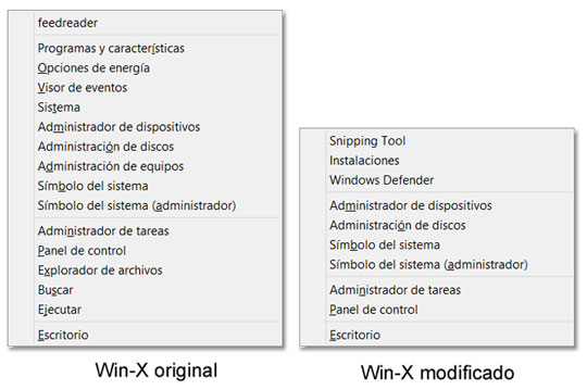 Menú Win-X de Windows 8 modificado