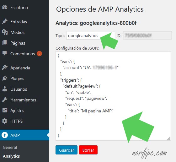 Agregar el código de Google Analytics a las paginas AMP en WordPress