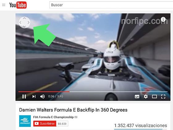 Video de 360 grados de YouTube en el navegador web